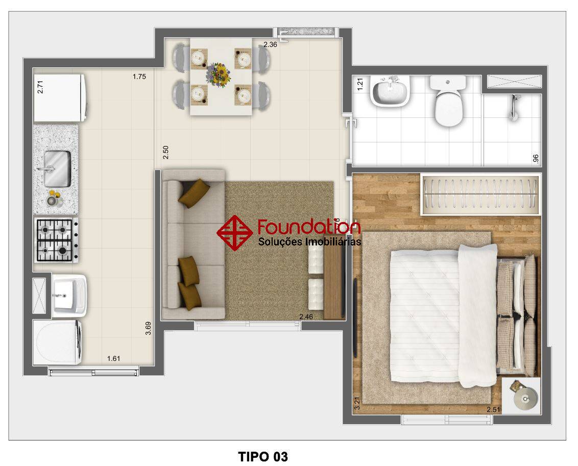 Apartamento à venda com 2 quartos, 46m² - Foto 14